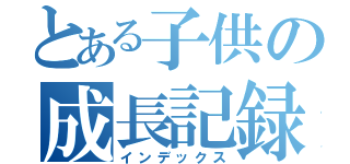 とある子供の成長記録（インデックス）