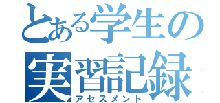 とある学生の実習記録（アセスメント）