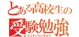 とある高校生の受験勉強（ジュケンベンキョウ）