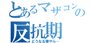 とあるマザコンの反抗期（どうなる事やら…）