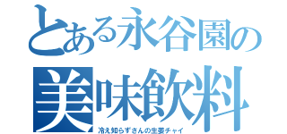 とある永谷園の美味飲料（冷え知らずさんの生姜チャイ）