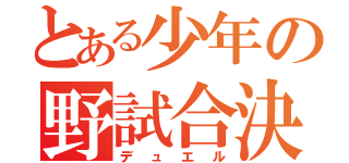 とある少年の野試合決闘（デュエル）