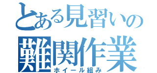 とある見習いの難関作業（ホイール組み）