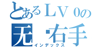 とあるＬＶ０の无敌右手（インデックス）