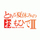 とある夏休みのおもひでⅡ（本当に有ったＨな話）