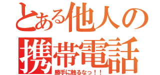 とある他人の携帯電話（勝手に触るなっ！！）