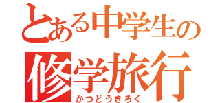 とある中学生の修学旅行新聞（かつどうきろく）