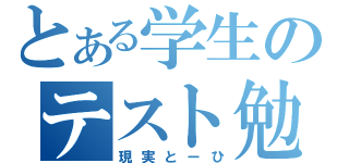 とある学生のテスト勉強（現実とーひ）