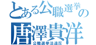 とある公職選挙法違反の唐澤貴洋（公職選挙法違反）