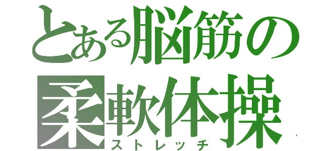 とある脳筋の柔軟体操（ストレッチ）