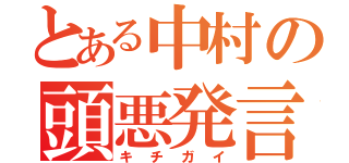 とある中村の頭悪発言（キチガイ）