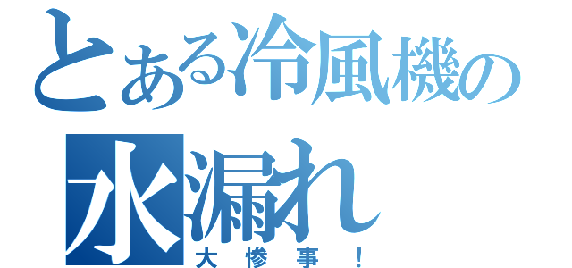 とある冷風機の水漏れ（大惨事！）