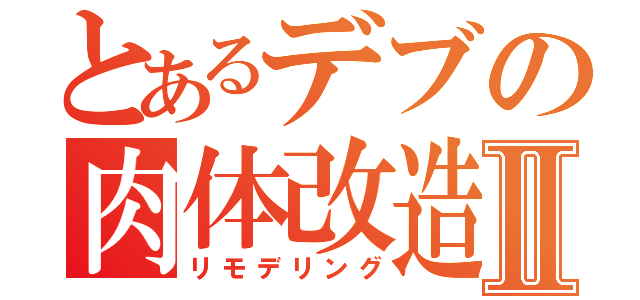 とあるデブの肉体改造計画Ⅱ（リモデリング）