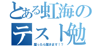 とある虹海のテスト勉強（屋ったら驚きます！？）