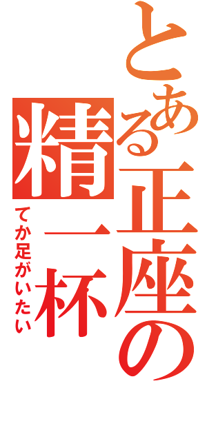 とある正座の精一杯（てか足がいたい）