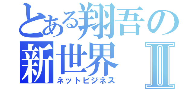 とある翔吾の新世界Ⅱ（ネットビジネス）