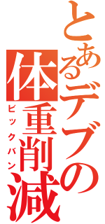 とあるデブの体重削減（ビックバン）