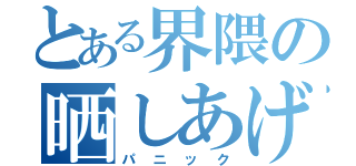 とある界隈の晒しあげ（パニック）