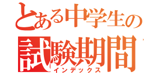 とある中学生の試験期間（インデックス）