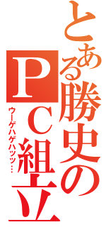 とある勝史のＰＣ組立（ウーゲハゲハッッ…）