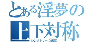 とある淫夢の上下対称（シンメトリー（嫉妬））