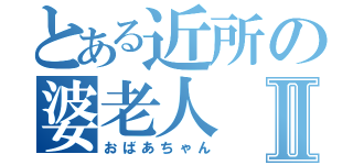 とある近所の婆老人Ⅱ（おばあちゃん）