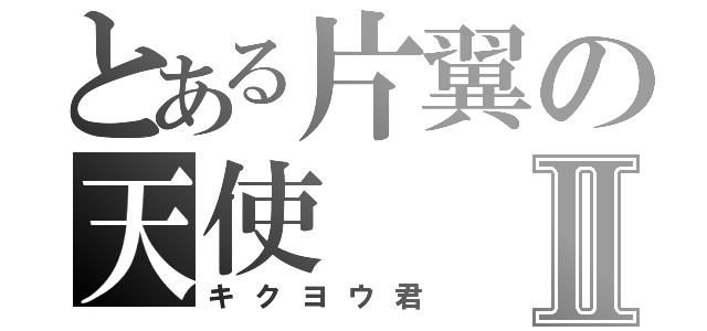 とある片翼の天使Ⅱ（キクヨウ君）