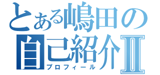 とある嶋田の自己紹介Ⅱ（プロフィール）