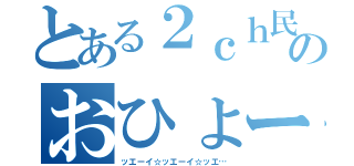 とある２ｃｈ民のおひょー（ッエーイ☆ッエーイ☆ッエ…）