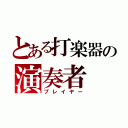 とある打楽器の演奏者（プレイヤー）