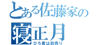 とある佐藤家の寝正月（ひろ君は初売り）