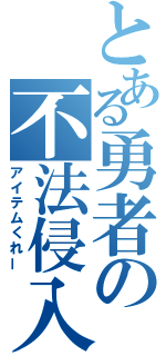 とある勇者の不法侵入（アイテムくれー）