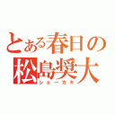 とある春日の松島奨大（ショーカキ）