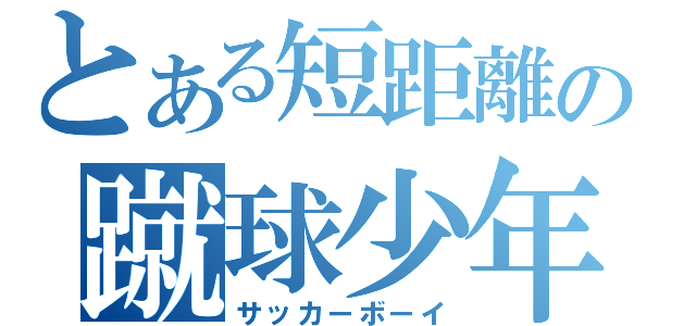 とある短距離の蹴球少年（サッカーボーイ）