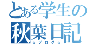 とある学生の秋葉日記（☆ブログ☆）