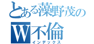 とある藻野茂のＷ不倫（インデックス）