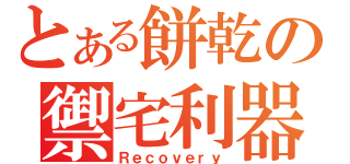 とある餅乾の禦宅利器（Ｒｅｃｏｖｅｒｙ）