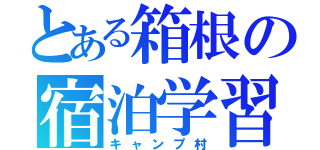 とある箱根の宿泊学習（キャンプ村）