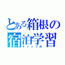 とある箱根の宿泊学習（キャンプ村）