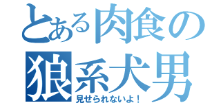 とある肉食の狼系犬男子（見せられないよ！）