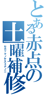 とある赤点の土曜補修（セカックノヤスミナノニ）