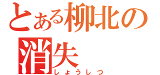 とある柳北の消失（しょうしつ）