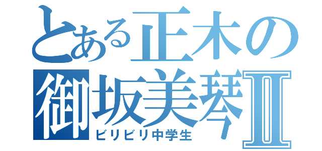 とある正木の御坂美琴Ⅱ（ビリビリ中学生）