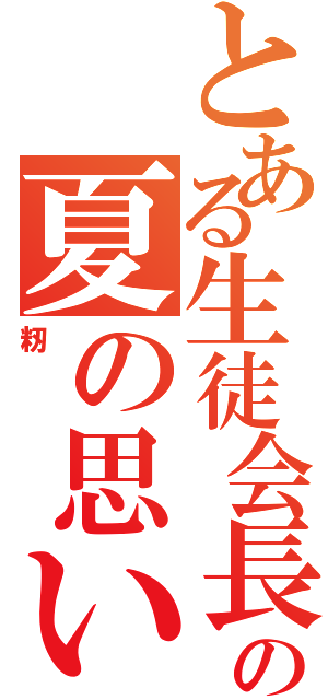 とある生徒会長の夏の思い出（籾）