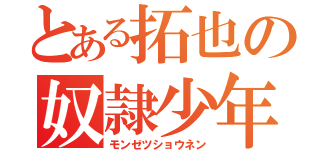 とある拓也の奴隷少年Ｔ（モンゼツショウネン）