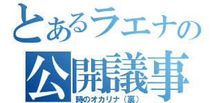 とあるラエナの公開議事録（時のオカリナ（裏））