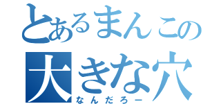 とあるまんこの大きな穴（なんだろー）