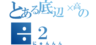 とある底辺×高さの÷２（にゅんんん）