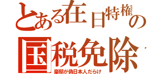 とある在日特権の国税免除（豪邸が偽日本人だらけ）