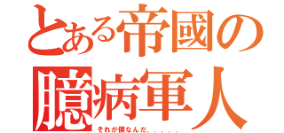 とある帝國の臆病軍人（それが僕なんだ．．．．．）